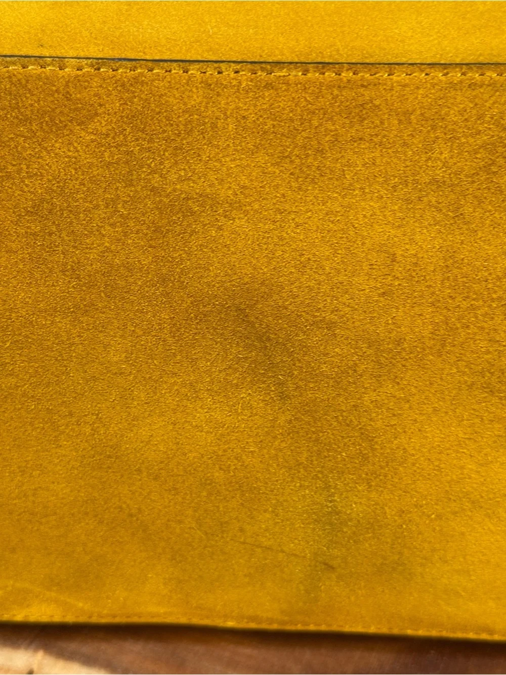 Lauren Ralph Lauren Suede Bucket Hobo Shoulder Bag in Mustard Yellow
